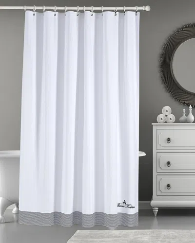 Brooks Brothers Rope Stripe Border Shower Curtain In Navy