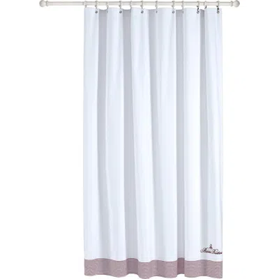 Brooks Brothers Rope Stripe Border Shower Curtain In White