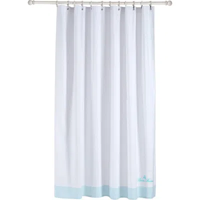 Brooks Brothers Rope Stripe Border Shower Curtain In Blue