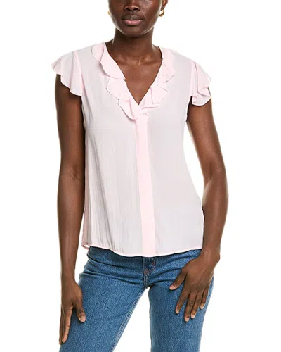 Brooks Brothers Ruffle Blouse In Pink