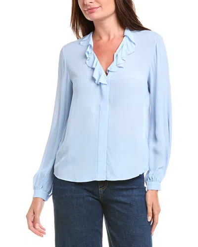 Brooks Brothers Ruffle Blouse In Multi