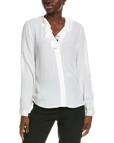 Brooks Brothers Ruffle Blouse In White