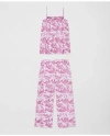 Brooks Brothers Ruffle Cami Pajamas Set In Claret Toile In Red