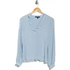 Brooks Brothers Ruffle Long Sleeve Button-up Shirt In Blue