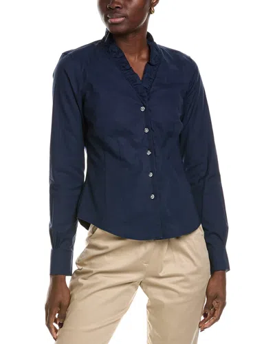 Brooks Brothers Ruffle Shirt In Blue