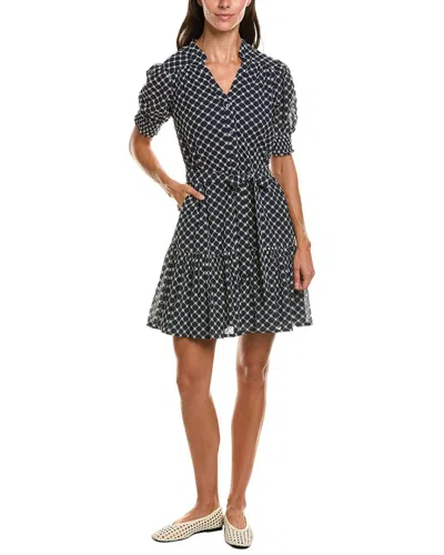 Brooks Brothers Ruffle Sleeve Dress In Blue