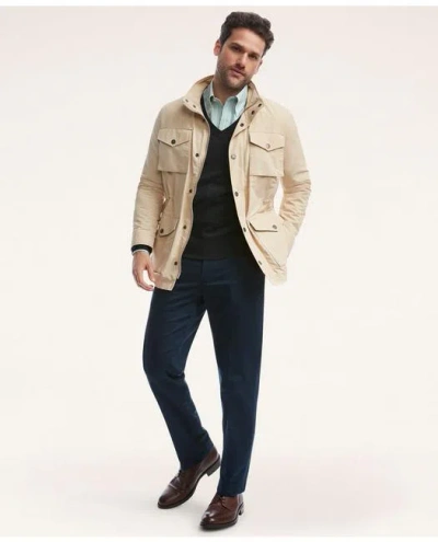 Brooks Brothers Safari Jacket In Water-repellent Ripstop In Dark Beige