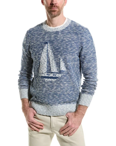 Brooks Brothers Sailboat Crewneck Sweater In Blue