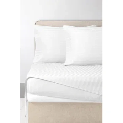 Brooks Brothers Satin Stripe 4 Piece Sateen Guest Room Sheet Set Case Pack In White