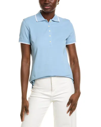 Brooks Brothers Scalloped Polo Shirt In Blue