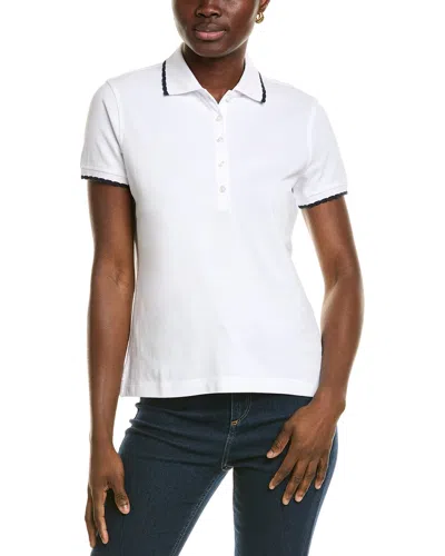 Brooks Brothers Scalloped Polo Shirt In White