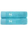 Brooks Brothers Set Of 2 Monogrammed Bath Towels In Blue