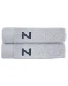 Brooks Brothers Set Of 2 Monogrammed Bath Towels In Gray