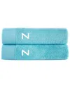 Brooks Brothers Set Of 2 Monogrammed Bath Towels In Blue