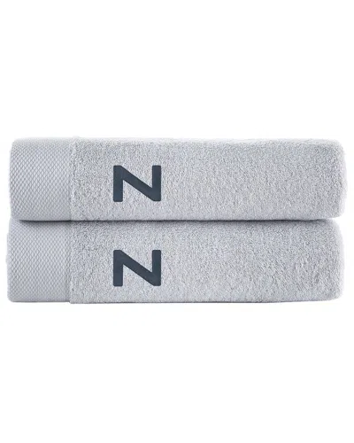 BROOKS BROTHERS BROOKS BROTHERS SET OF 2 MONOGRAMMED BATH TOWELS