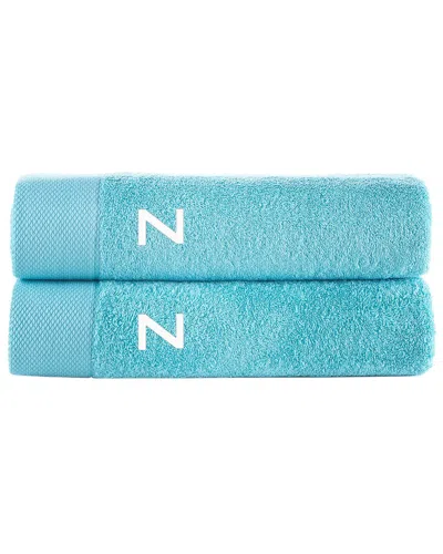 BROOKS BROTHERS BROOKS BROTHERS SET OF 2 MONOGRAMMED BATH TOWELS