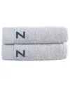 Brooks Brothers Set Of 2 Monogrammed Bath Towels In Gray