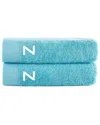 Brooks Brothers Set Of 2 Monogrammed Bath Towels In Blue