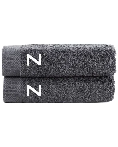 BROOKS BROTHERS BROOKS BROTHERS SET OF 2 MONOGRAMMED HAND TOWELS