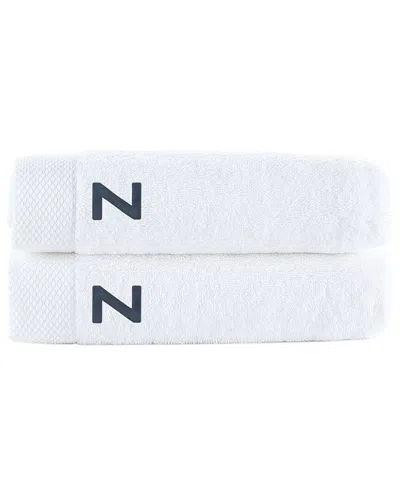 BROOKS BROTHERS BROOKS BROTHERS SET OF 2 MONOGRAMMED HAND TOWELS