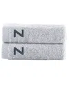 Brooks Brothers Set Of 2 Monogrammed Bath Towels In Gray