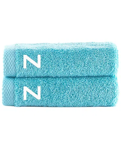 BROOKS BROTHERS BROOKS BROTHERS SET OF 2 MONOGRAMMED WASH TOWELS