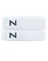 Brooks Brothers Set Of 2 Monogrammed Wash Towels In White