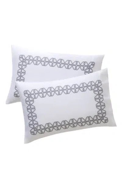 Brooks Brothers Set Of 2 Printed Pillowcases In Grey