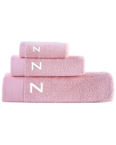 Brooks Brothers Set Of 3 Monogrammed Towels In Pink