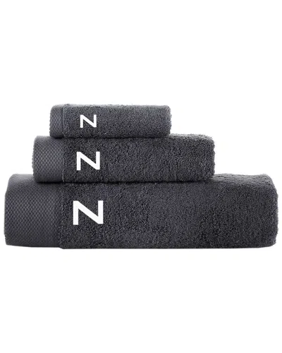 Brooks Brothers Set Of 3 Monogrammed Towels In Gray