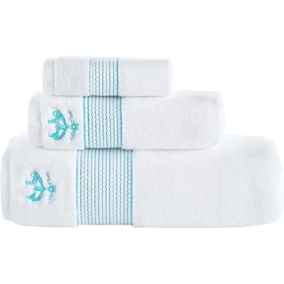 Brooks Brothers Set Of 3 Stripe Towels In Sea Glass