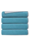 Brooks Brothers Set Of 4 Double Face Turkish Cotton Bath Towels In Blue