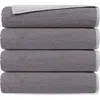 Brooks Brothers Set Of 4 Double Face Turkish Cotton Washcloths In Grey/white