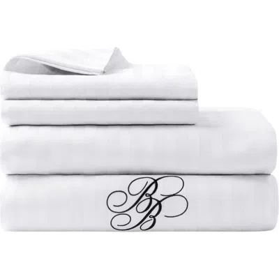 Brooks Brothers Set Of 4 Sateen Sheets In White