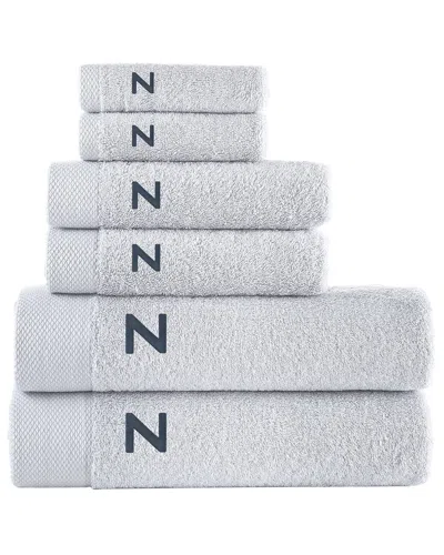 Brooks Brothers Set Of 6 Monogrammed Towels In Gray