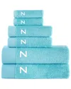Brooks Brothers Set Of 6 Monogrammed Towels In Blue