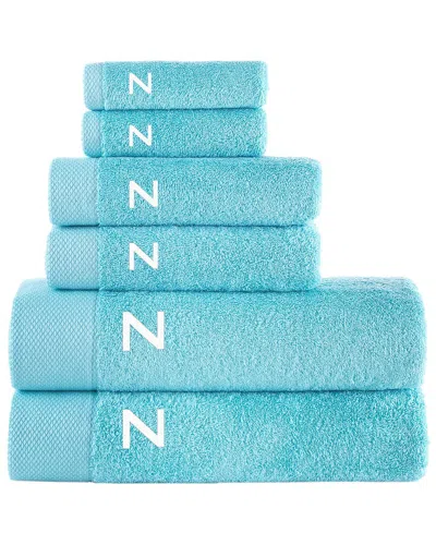 Brooks Brothers Set Of 6 Monogrammed Towels In Blue