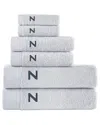 Brooks Brothers Set Of 6 Monogrammed Towels In Gray