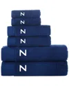 Brooks Brothers Set Of 6 Monogrammed Towels In Blue