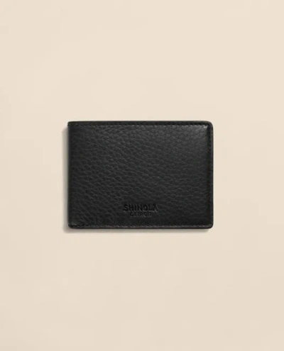 Brooks Brothers Shinola Leather Bi-fold Wallet In Black