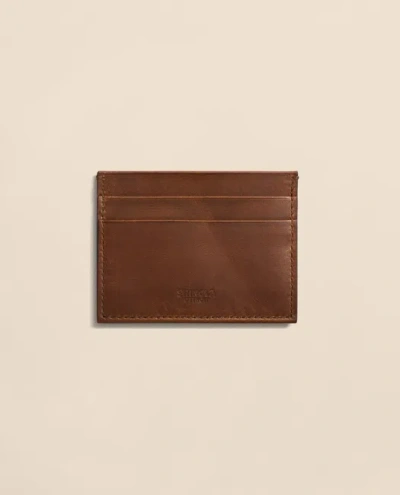 Brooks Brothers Shinola Leather Card Case In Brown