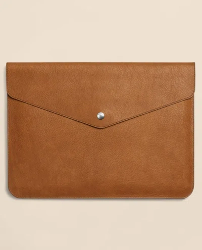 Brooks Brothers Shinola Leather Laptop Sleeve In Brown