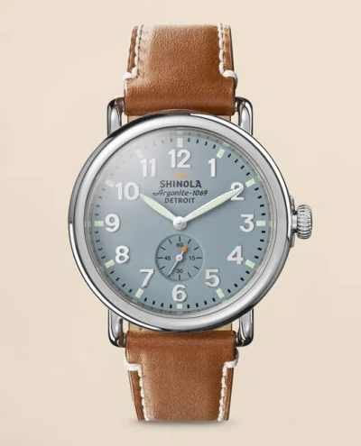Brooks Brothers Shinola Runwell Watch In Brown