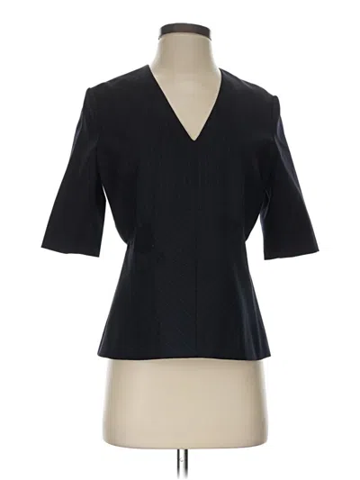 Pre-owned Brooks Brothers Short Sleeve Blouse In Black