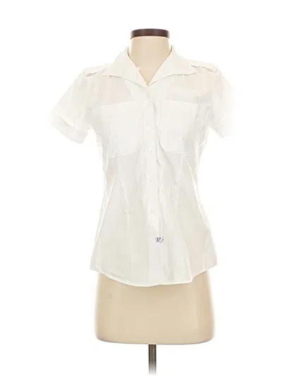 Pre-owned Brooks Brothers Short Sleeve Blouse In White