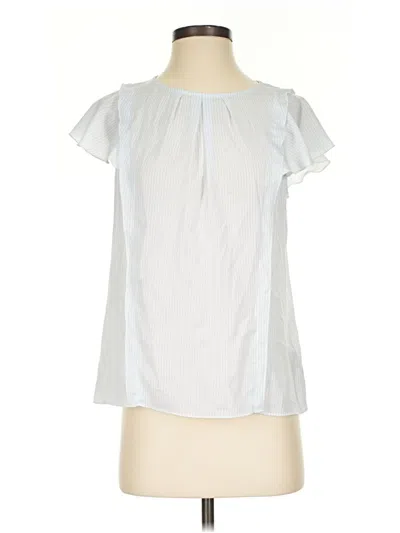 Pre-owned Brooks Brothers Short Sleeve Blouse In White
