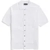 Brooks Brothers Cotton Cable-knit Short-sleeve Polo Sweater | White | Size Xl In White