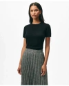 Brooks Brothers Short-sleeve Shell Sweater In Cashmere In Black