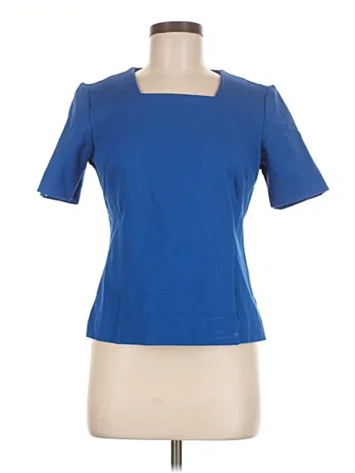 Pre-owned Brooks Brothers Short Sleeve Top Blue Scoop Neck Tops