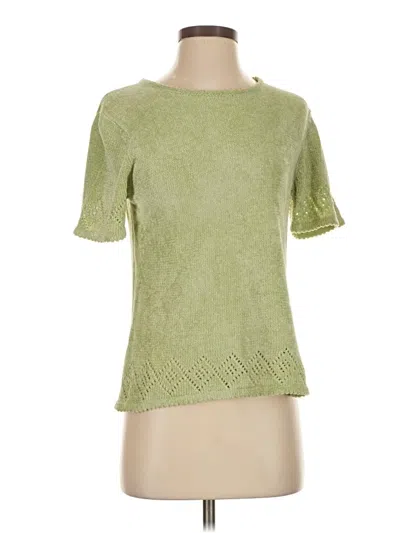 Pre-owned Brooks Brothers Short Sleeve Top Green Square Neckline Tops